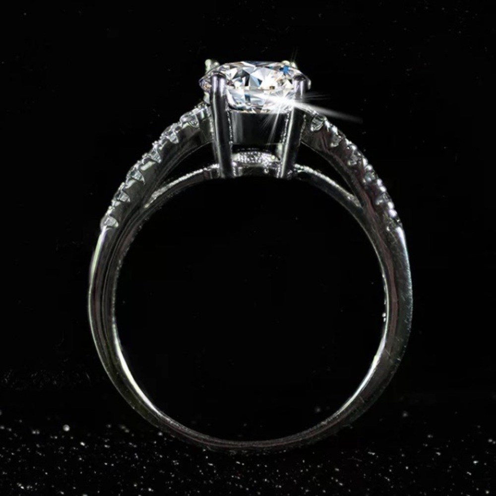 Sterling silver engagement ring - Picture 3 of 4